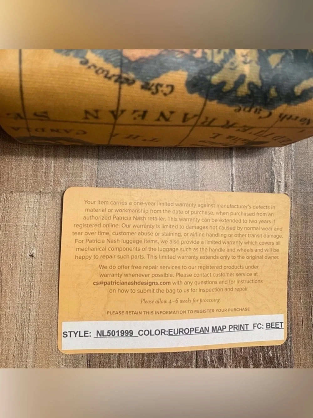 NWT Patricia Nash Patina Mini Cosmetic Case- European Map Print
